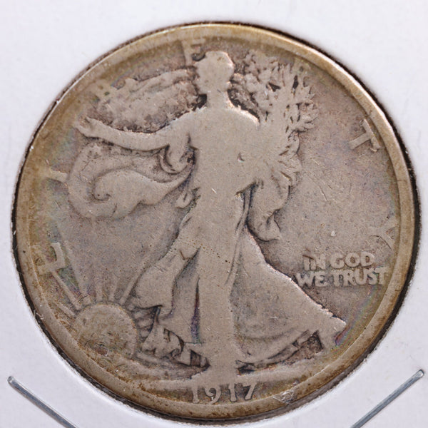1917-D Walking Liberty Half Dollar, Good Circulated Coin, Store #HR0661