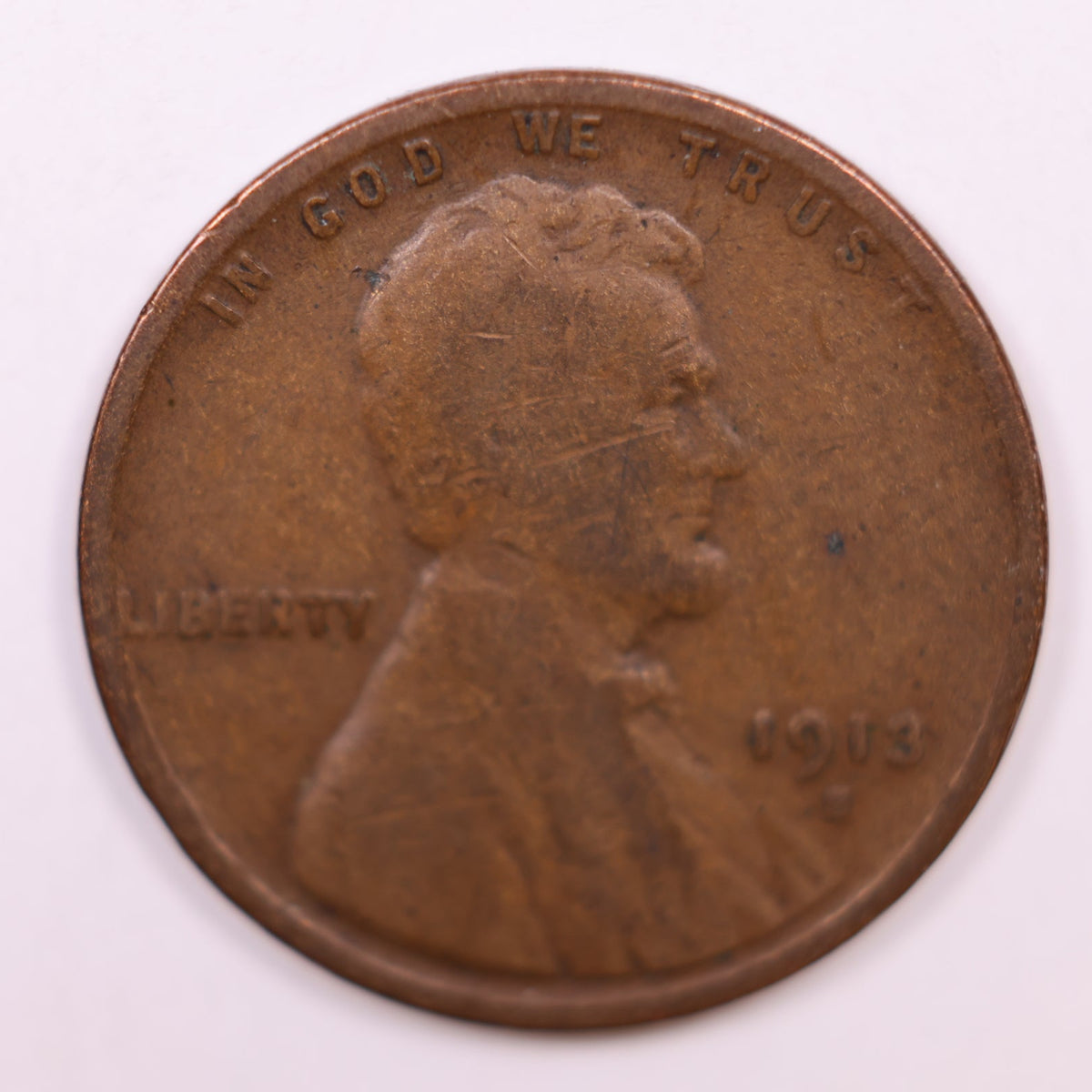 1913-S Lincoln Wheat Cent, Good Circulated Coin., Store #CT1854