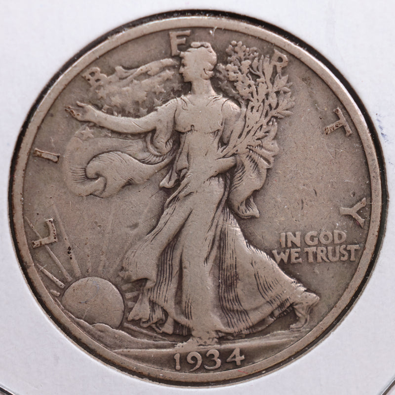 1934-S Walking Liberty Half Dollar, Very Fine Circulated Coin, Store