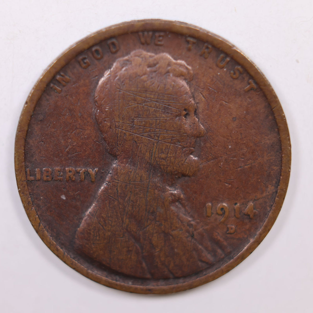 1914-D Lincoln Cent, Good Circulated Coin, Store #CT1856