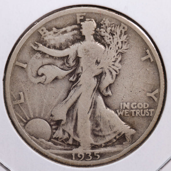 1935 Walking Liberty Half Dollar, Very Good Circulated Coin, Store #HR0653