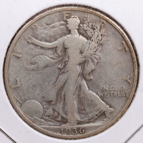 1936-S Walking Liberty Half Dollar, Fine Circulated Coin, Store #HR0651
