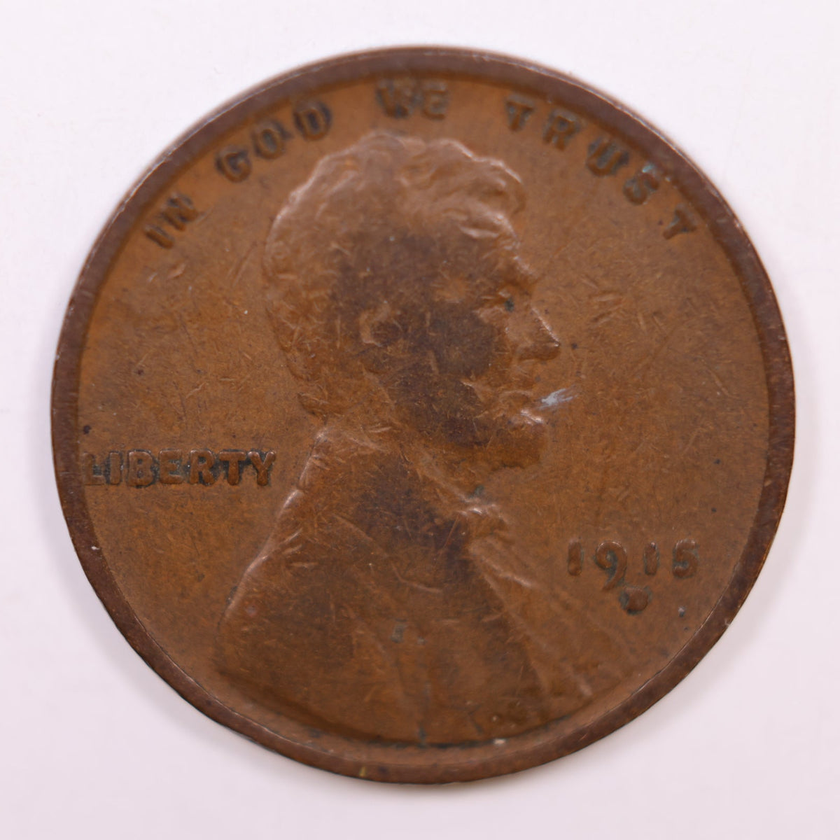 1915-D Lincoln Cent, Very Good Circulated Coin, Store #CT1859