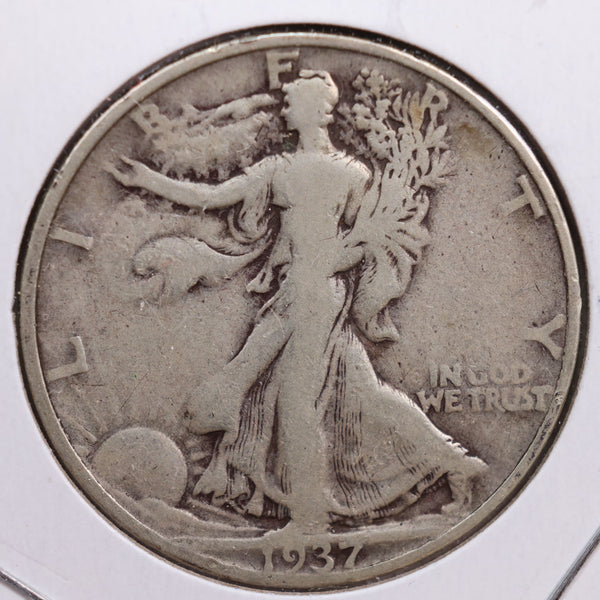 1937-S Walking Liberty Half Dollar, Very Good Circulated Coin, Store #HR0648