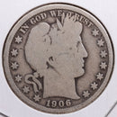 1906 Barber Half Dollar, Good Circulated Coin, Store