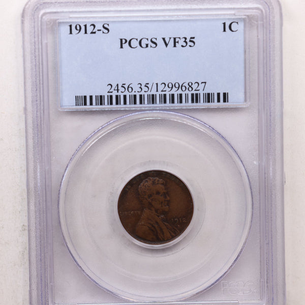 1912-S Lincoln Wheat Cents, PCGS VF-35, Store Sale #GCT058.