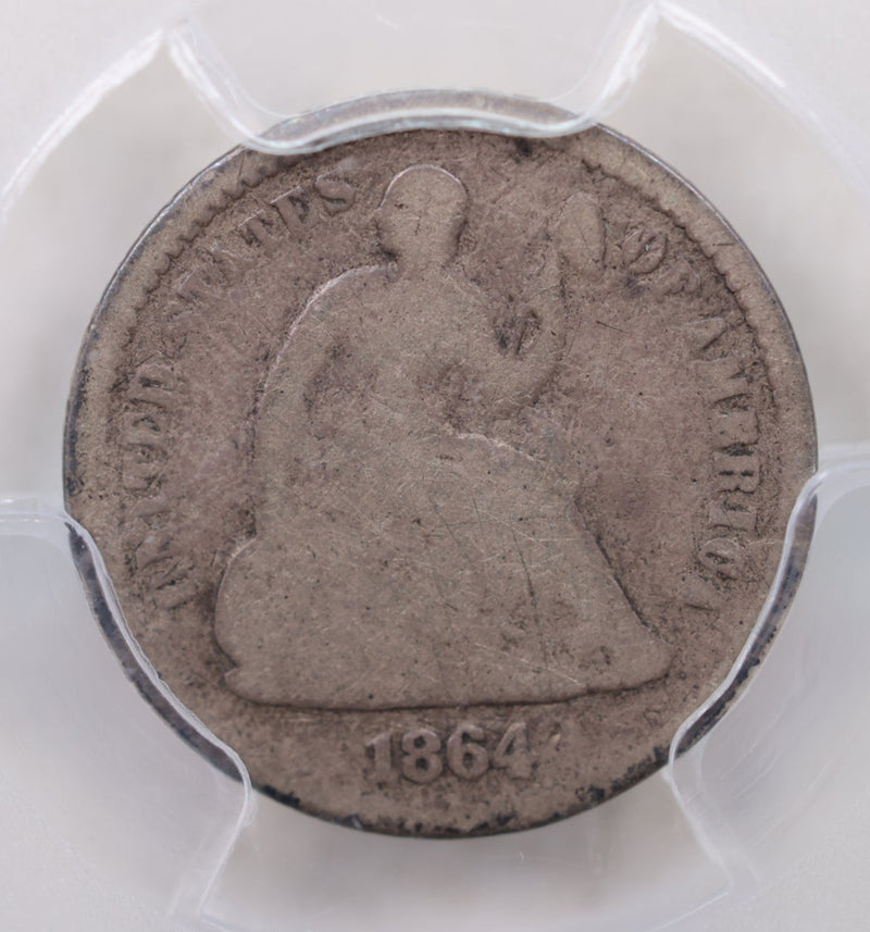 1864 Seated Liberty Half Dime, PCGS G-04, Civil War Year., STORE