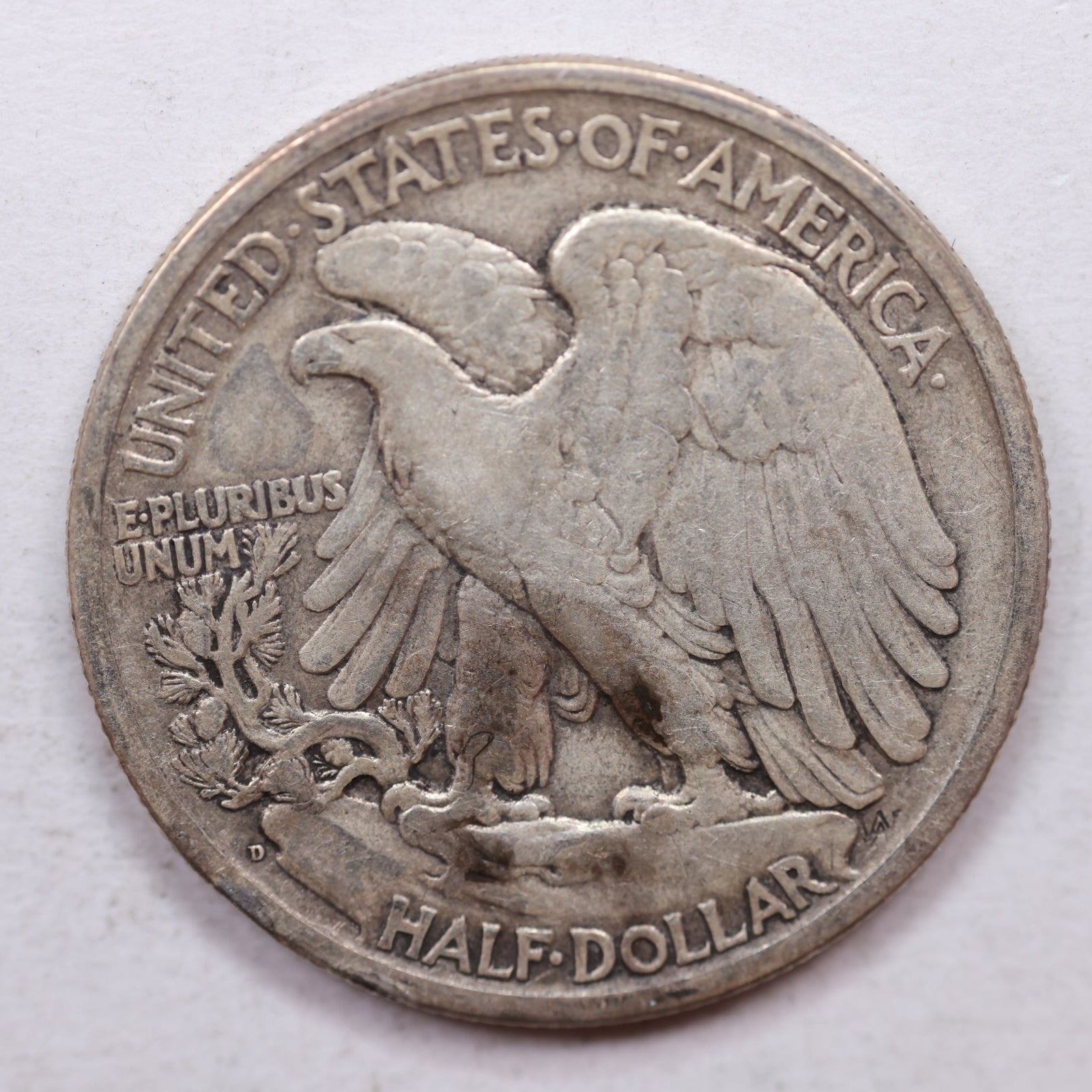 1917-D Walking Liberty Half Dollar, Reverse Mint Mark, Fine Circulated Coin, #HR0931