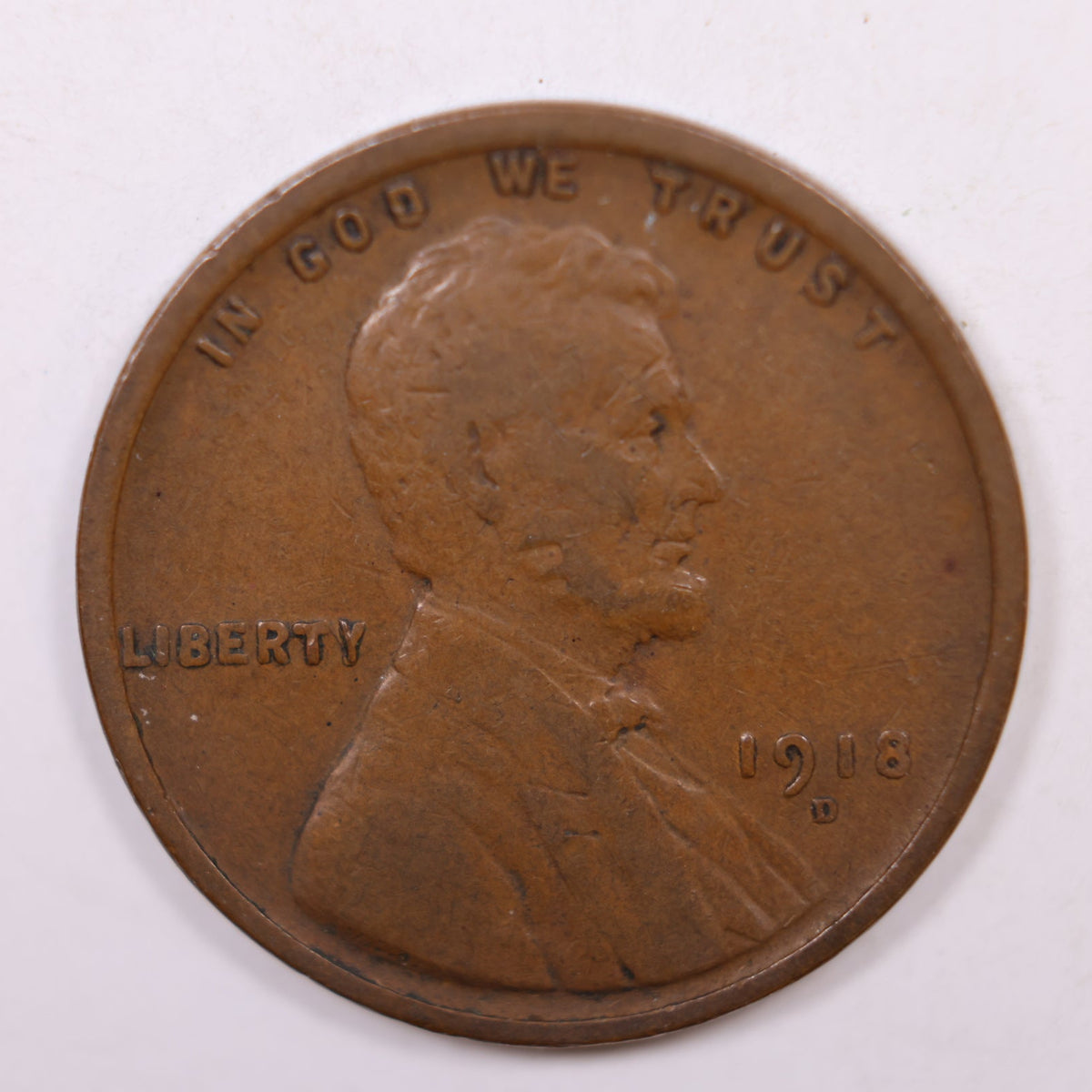 1918-D Lincoln Cent, Fine Circulated Coin, Store #CT1868