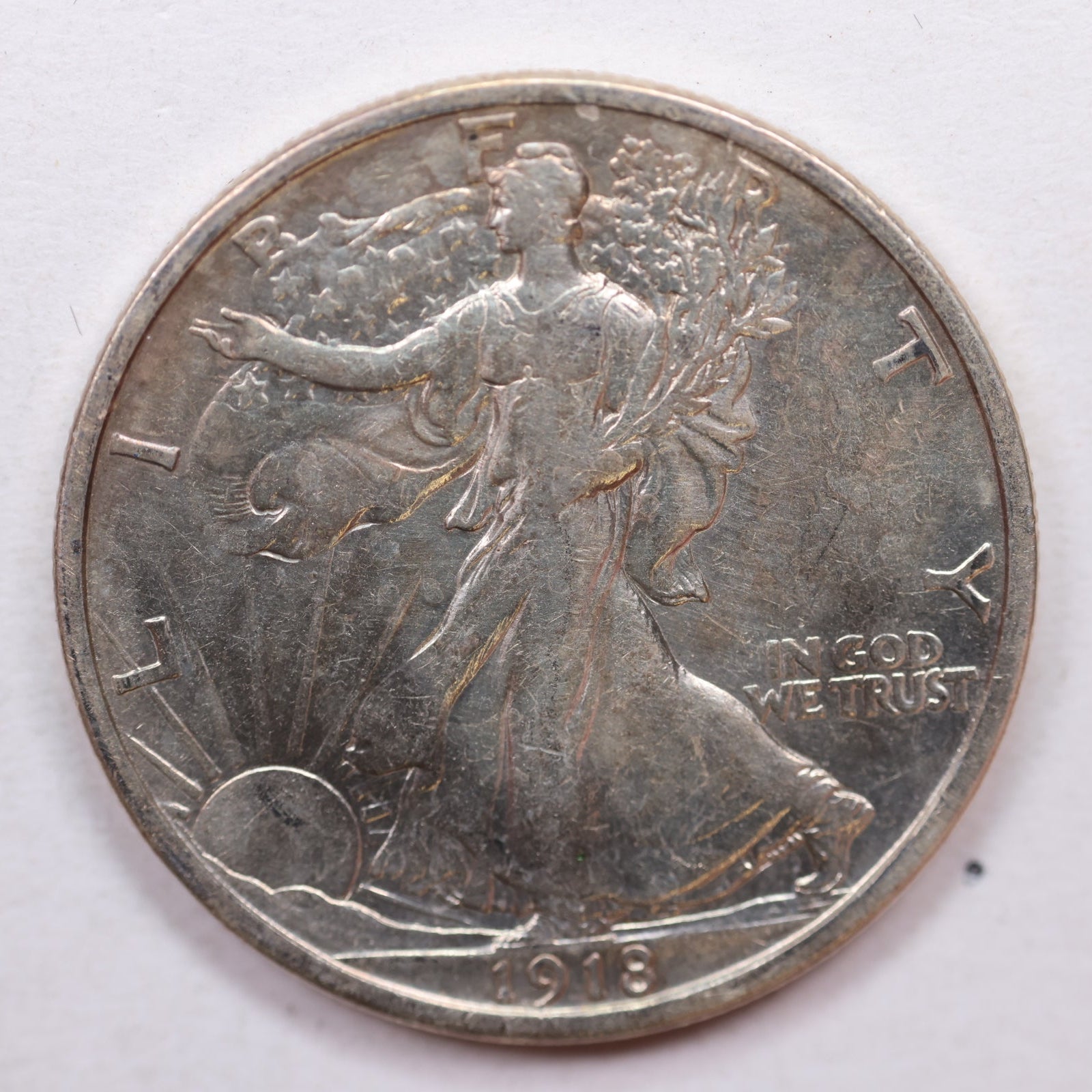 1918-D Walking Liberty Half Dollar, Very Fine Circulated Coin, Store #HR0936