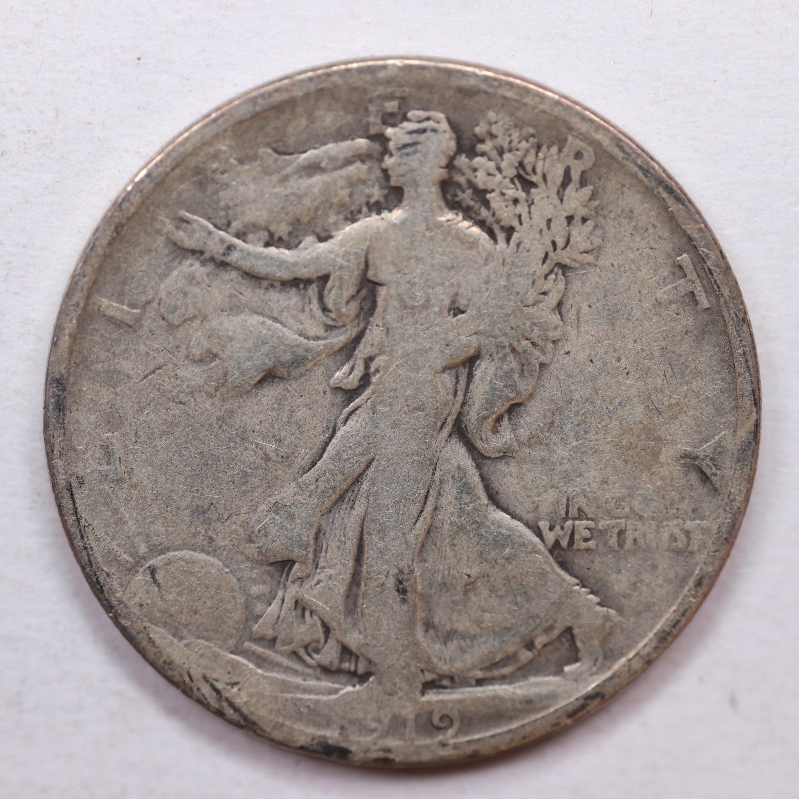 1919 Walking Liberty Half Dollar, Good Circulated Coin, Store #HR0941