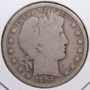 1906-O Barber Half Dollar, Good Circulated Coin, Store