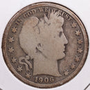 1906-O Barber Half Dollar, Good Circulated Coin, Store