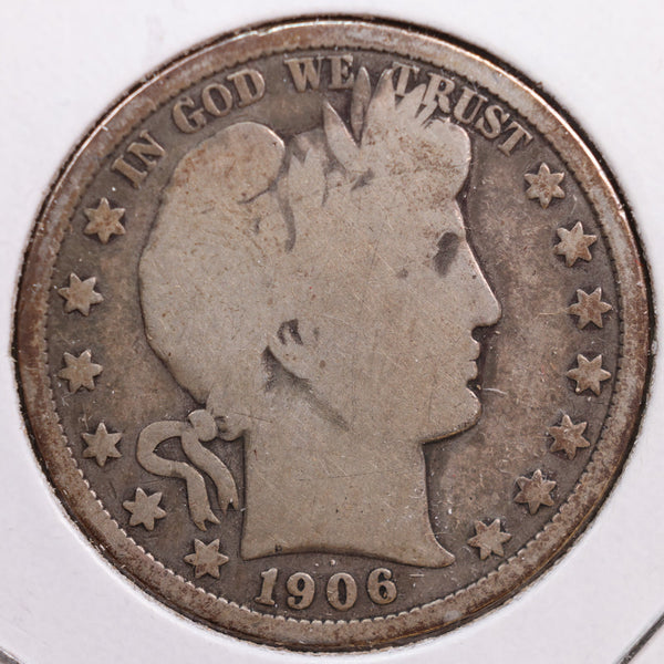 1906-O Barber Half Dollar, Good Circulated Coin, Store #HR0637