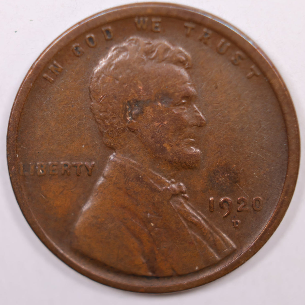1920-D Lincoln Cent, Very Fine Circulated Coin, Store #CT1874