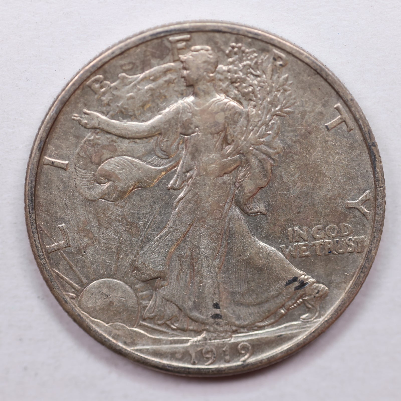 1919-S Walking Liberty Half Dollar, Very Fine+ Circulated Coin, Store #HR0947