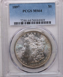 1897 $1, Morgan Silver Dollar, PCGS Certified MS-64, Store Sale