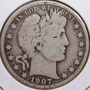 1907-O Barber Half Dollar, Good+ Circulated Coin, Store