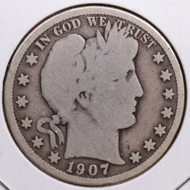 1907-O Barber Half Dollar, Good Circulated Coin, Store