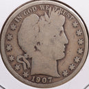 1907-S Barber Half Dollar, Good Circulated Coin, Store