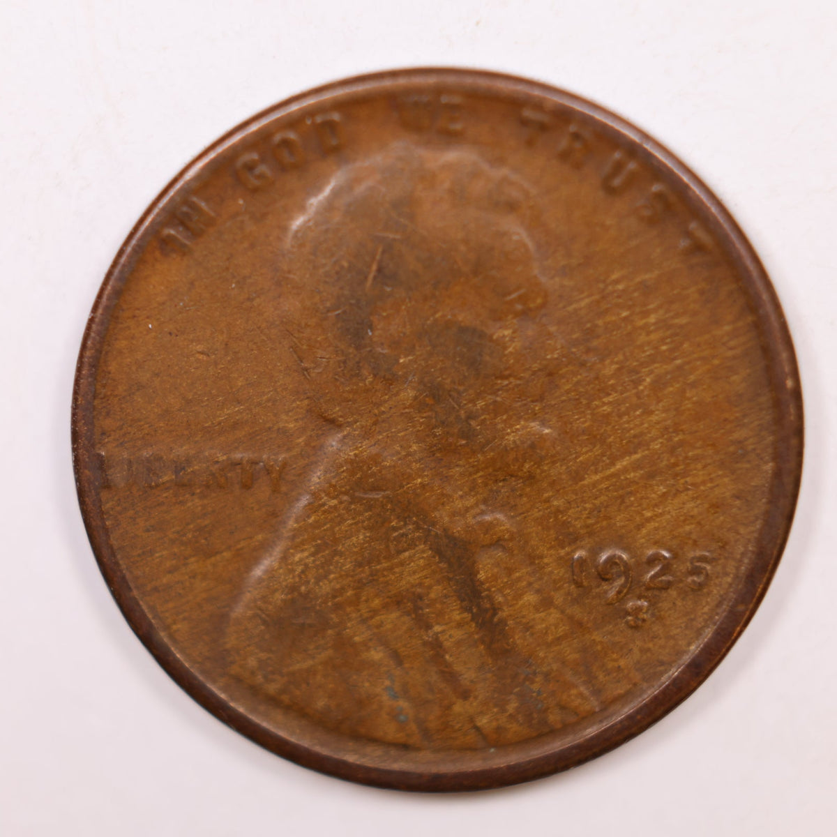 1925-S Lincoln Wheat Cent, About Good Circulated Coin., Store #CT1886