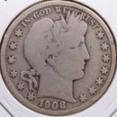 1908-D Barber Half Dollar, Good Circulated Coin, Store