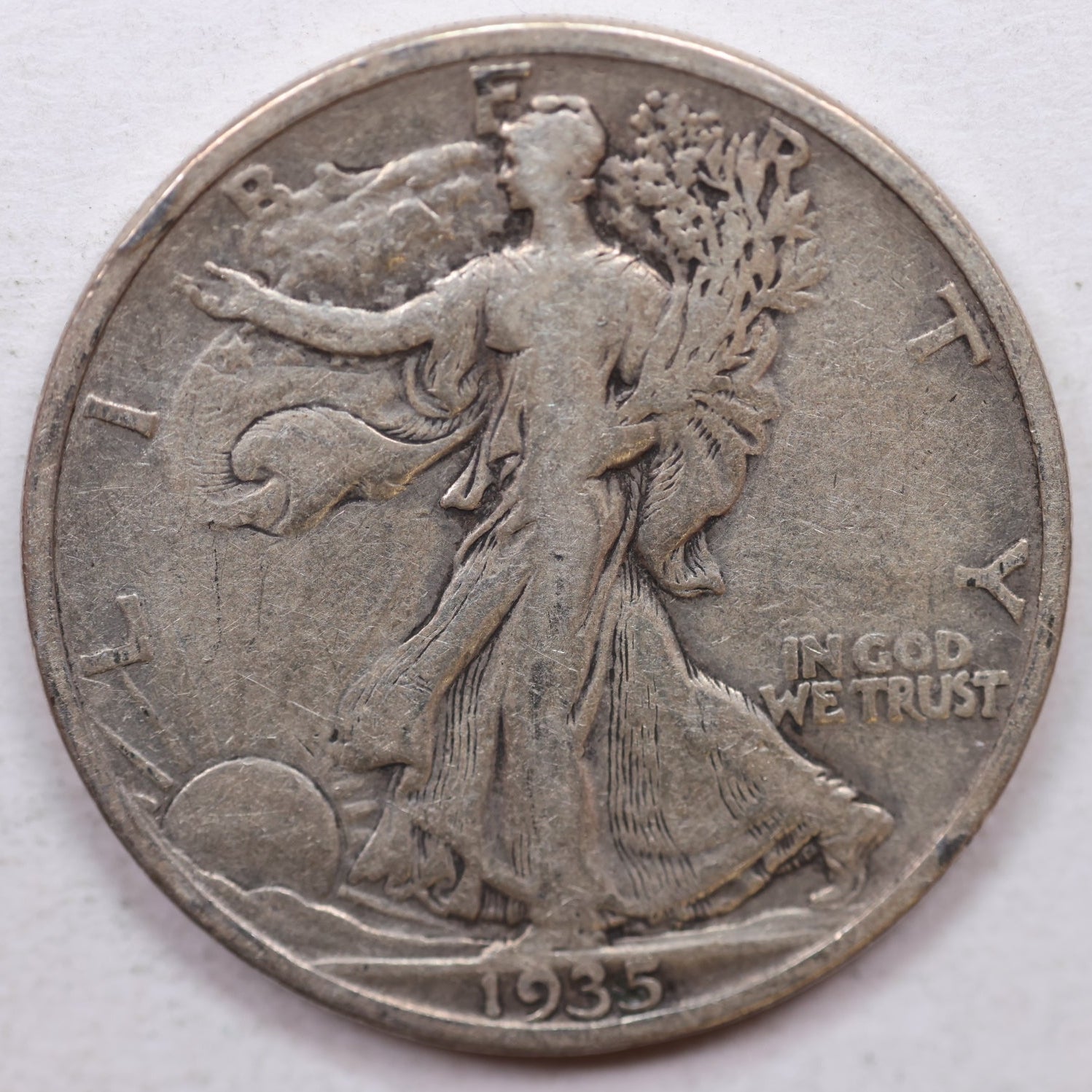 1935-S Walking Liberty Half Dollar, Very Good Circulated Coin, Store #HR0984