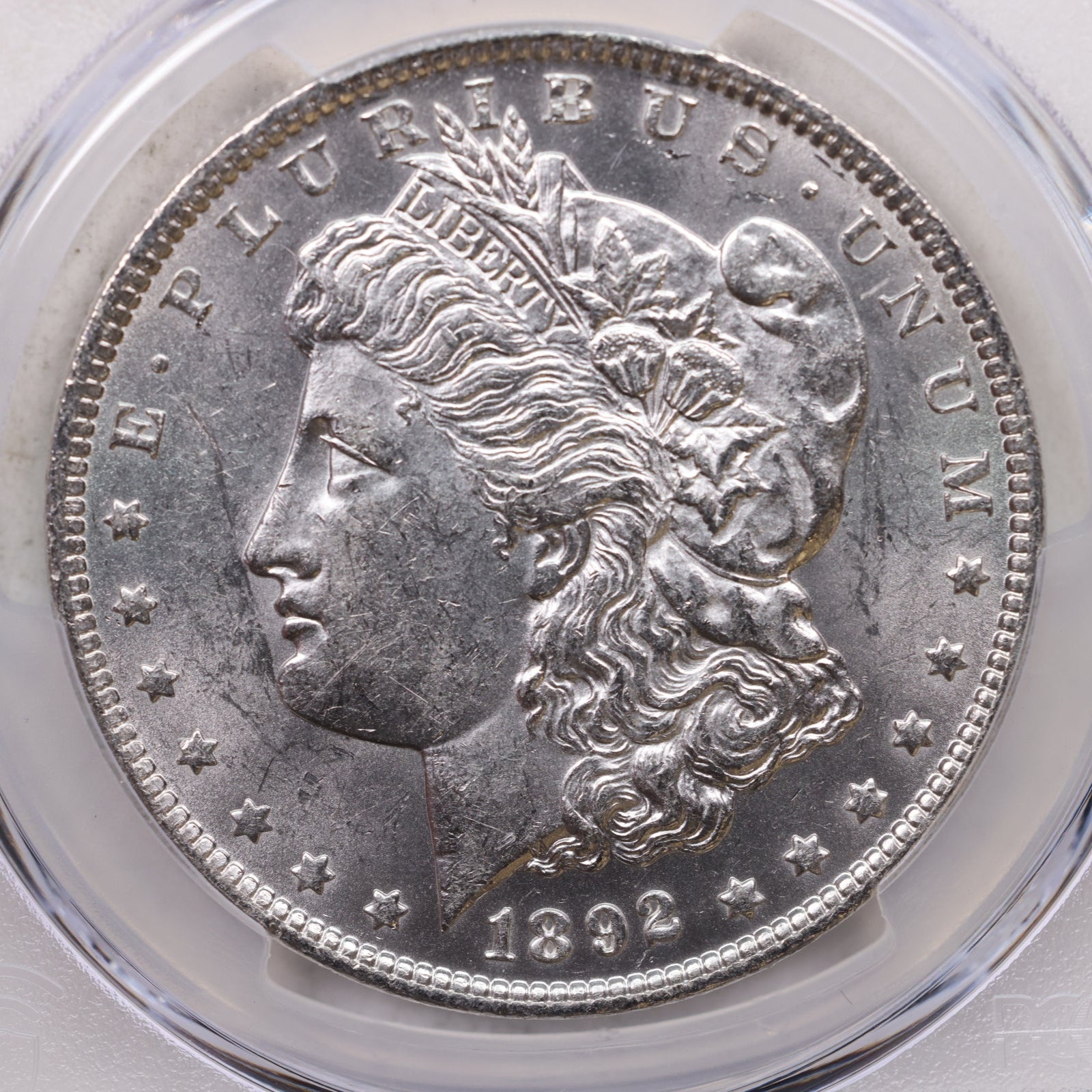 1892 $1, Morgan Silver Dollar, PCGS Certified AU-58, Store Sale #GDR0284.