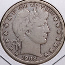 1908-D Barber Half Dollar, Fine Circulated Coin, Store