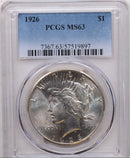 1926 $1, Peace Silver Dollar, PCGS Certified MS-63, Store Sale