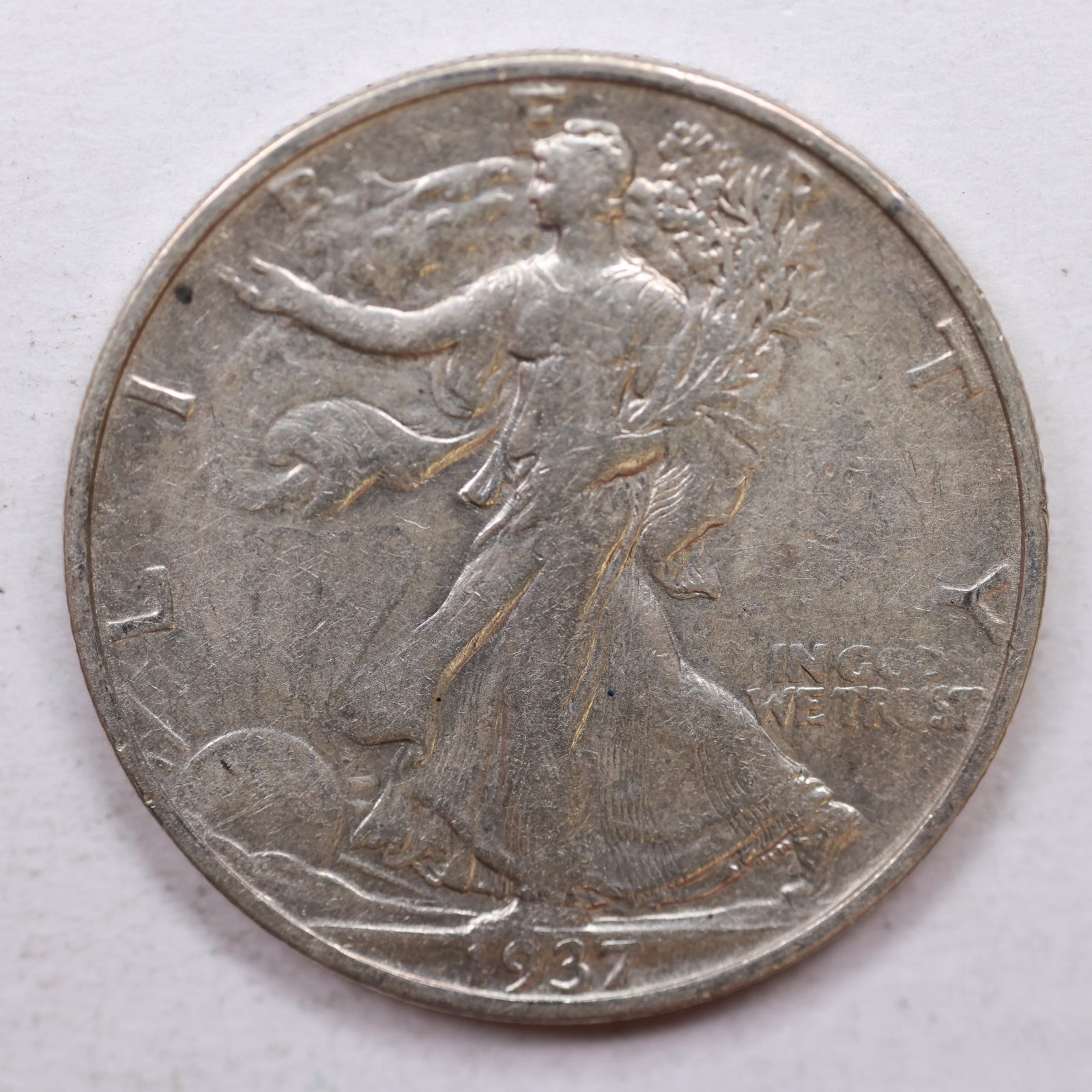 1937-S Walking Liberty Half Dollar, Fine+ Circulated Coin, Store #HR0002