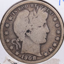 1908-S Barber Half Dollar, Good Circulated Coin, Store