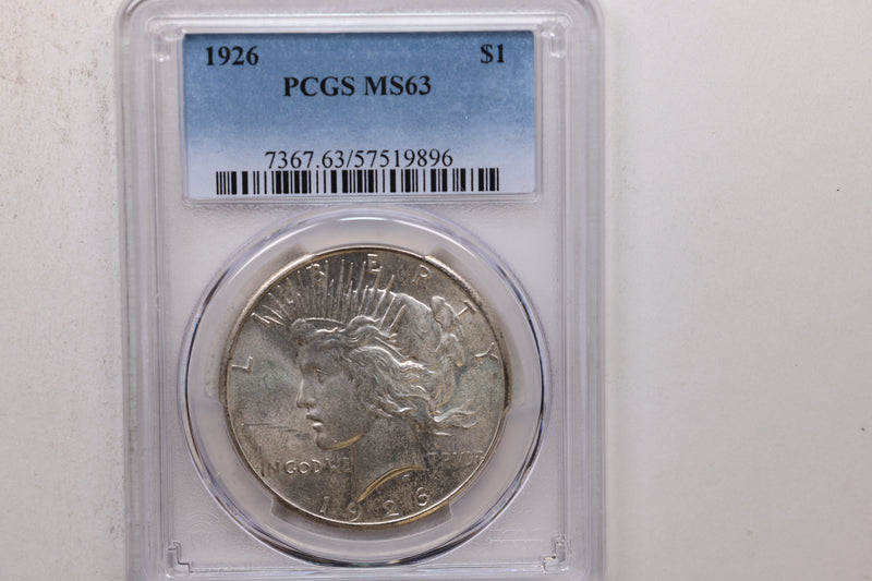 1926 $1, Peace Silver Dollar, PCGS Certified MS-63, Store Sale