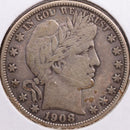 1908-O Barber Half Dollar, Fine Circulated Coin, Store