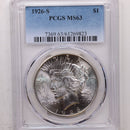 1926-S $1, Peace Silver Dollar, PCGS Certified MS-63, Store Sale