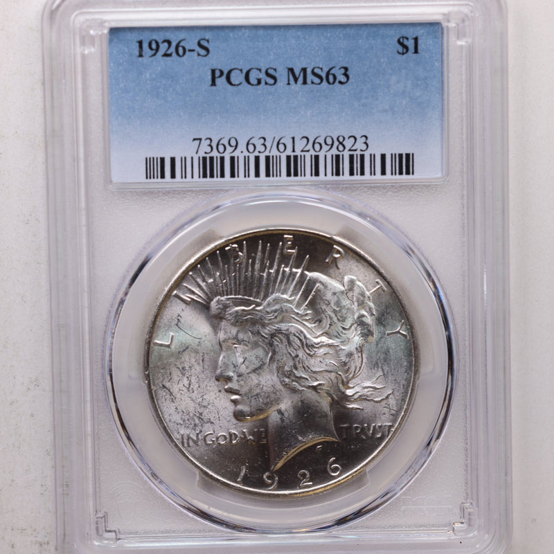 1926-S $1, Peace Silver Dollar, PCGS Certified MS-63, Store Sale
