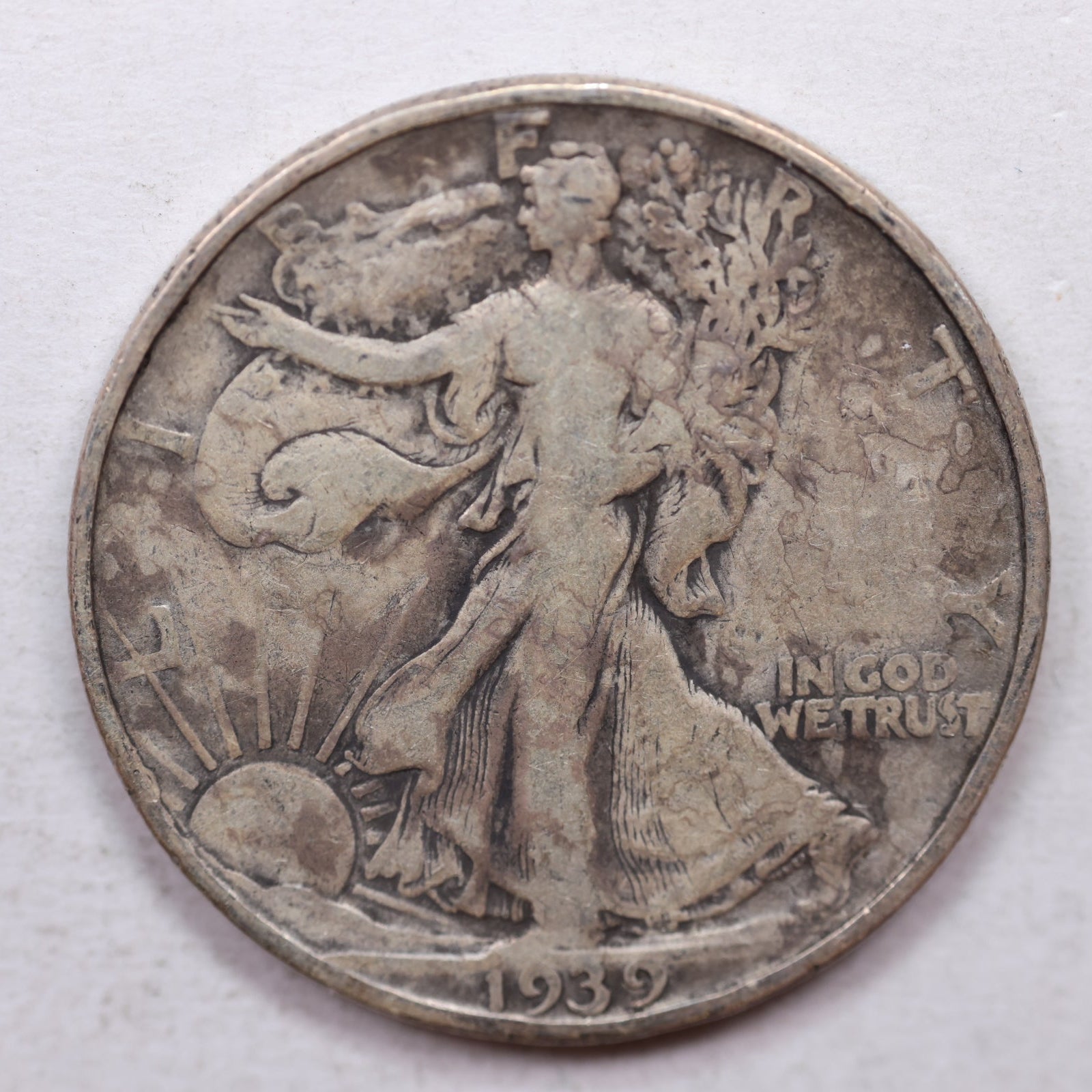 1939-D Walking Liberty Half Dollar, Fine Circulated Coin, Store #HR0005