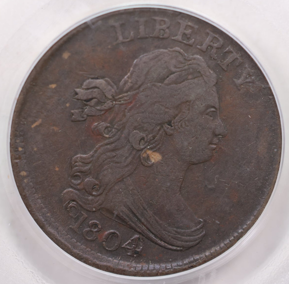 1804 Half Cent, Cross-4, With Stems, PCGS XF-40, Store Sale #HT0010