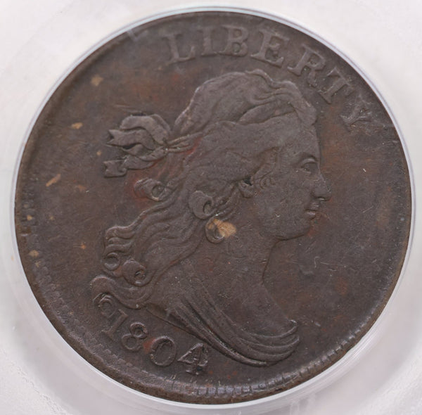 1804 Half Cent, Cross-4, With Stems, PCGS XF-40, Store Sale #HT0010