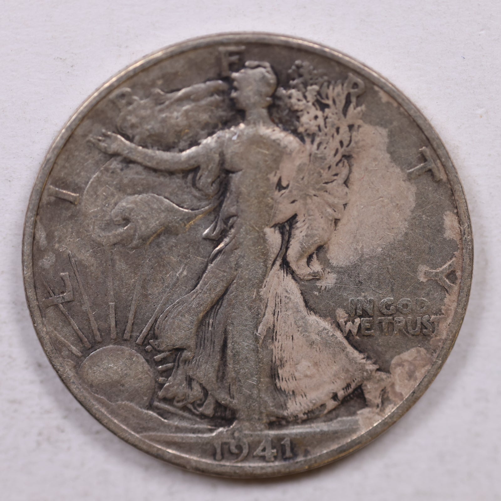1941-S Walking Liberty Silver Half Dollar, Very Fine Circulated Coin, Store #HR0011