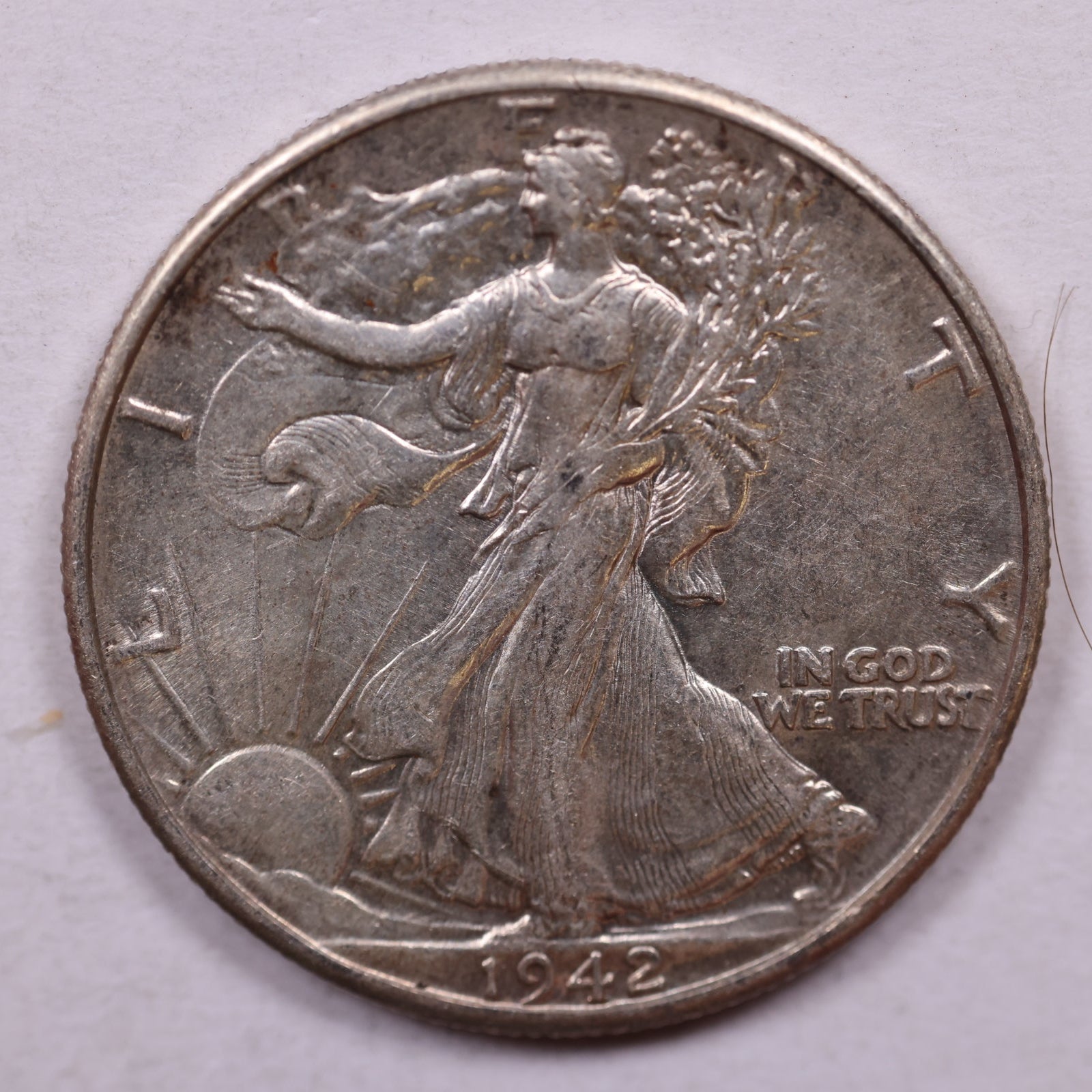 1942 Walking Liberty Silver Half Dollar, Extra Fine Circulated Coin, Store #HR0014