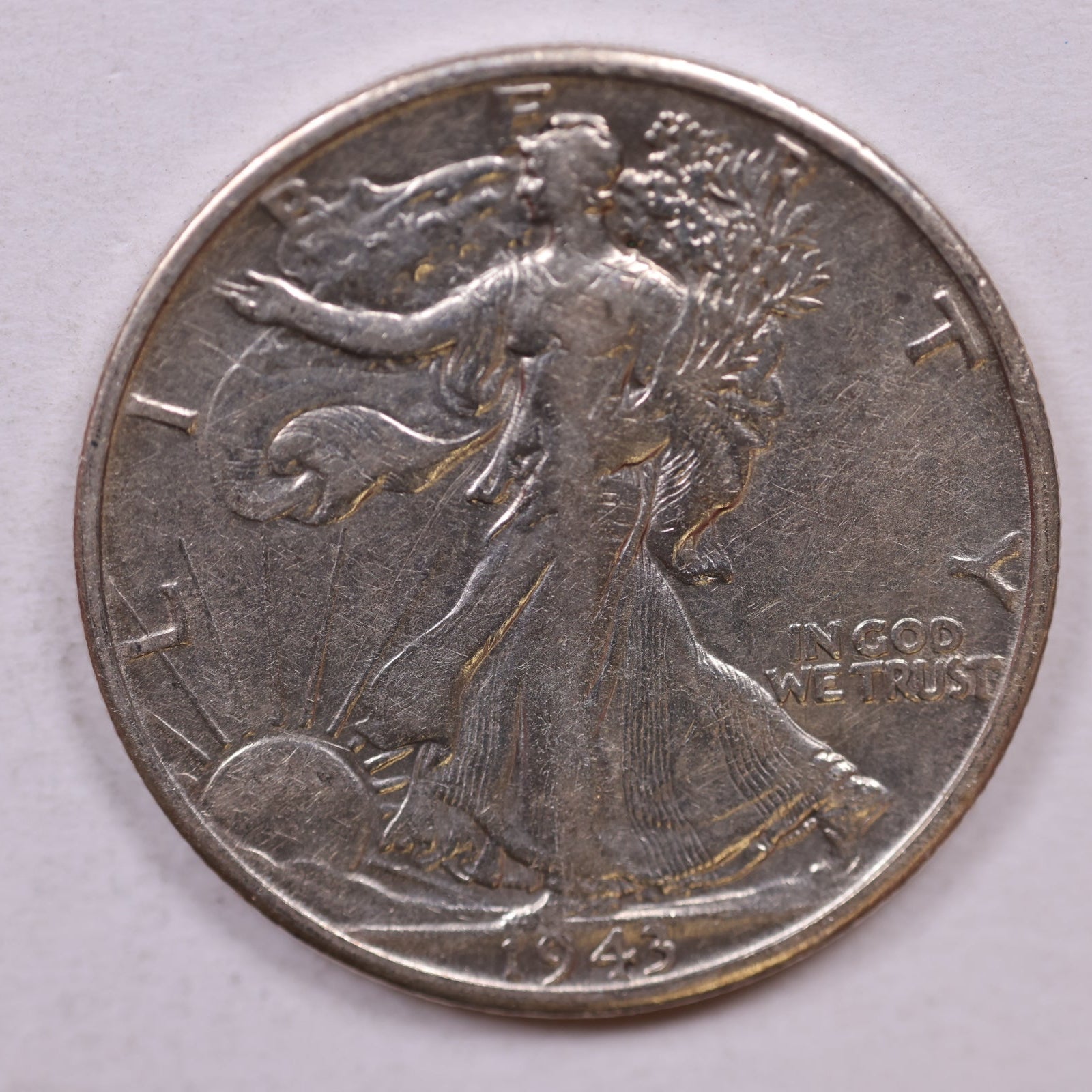 1943-S Walking Liberty Silver Half Dollar, Very Fine+ Circulated Coin, Store #HR0015