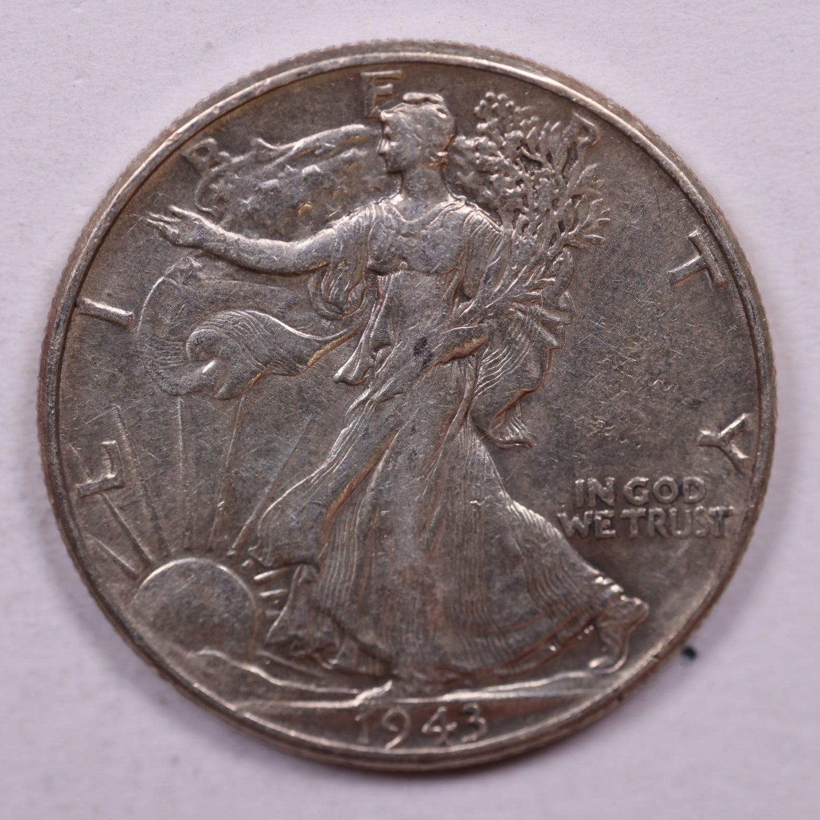 1943 Walking Liberty Silver Half Dollar, Extra Fine Circulated Coin, Store #HR0016