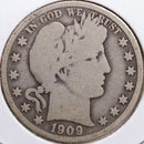 1909-O Barber Half Dollar, Very Good Circulated Coin, Store