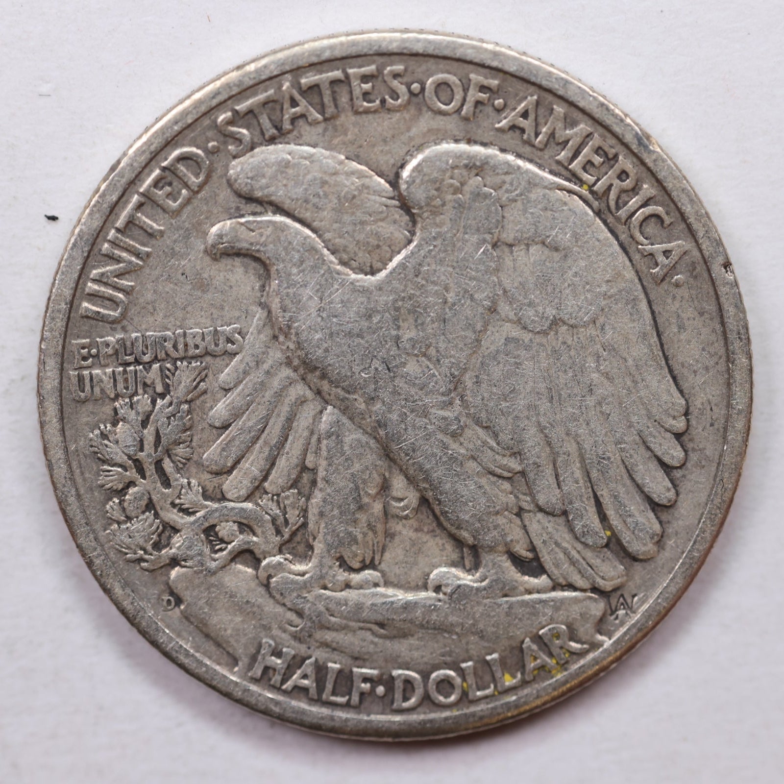 1945-D Walking Liberty Silver Half Dollar, Very Fine Plus Circulated Coin, Store #HR0021.