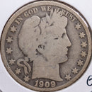 1909-O Barber Half Dollar, Good Circulated Coin, Store