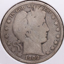 1909-O Barber Half Dollar, Good Circulated Coin, Store