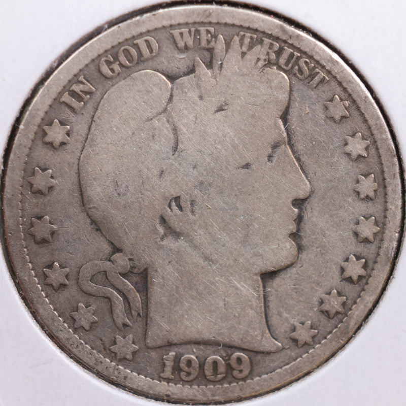 1909-O Barber Half Dollar, Good Circulated Coin, Store