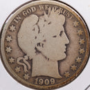 1909-O Barber Half Dollar, Good Circulated Coin, Store