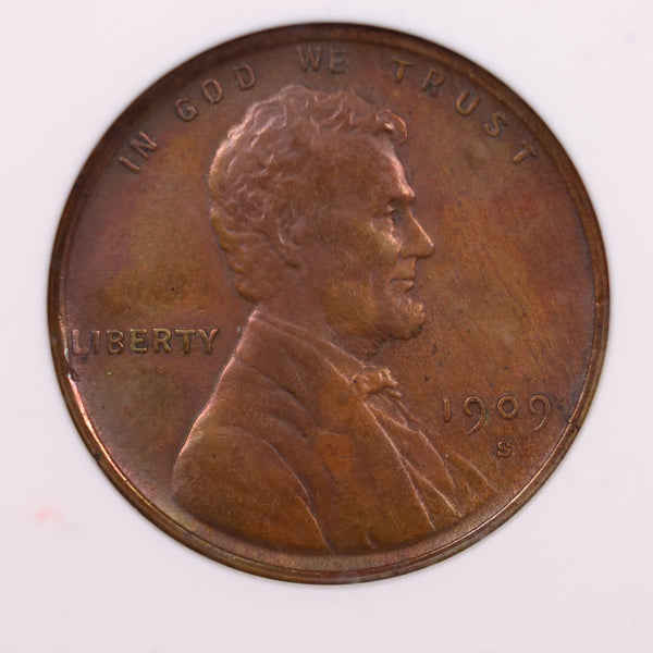 1909-S V.D.B Lincoln Wheat Cent., ANACS AU Details., Store #563